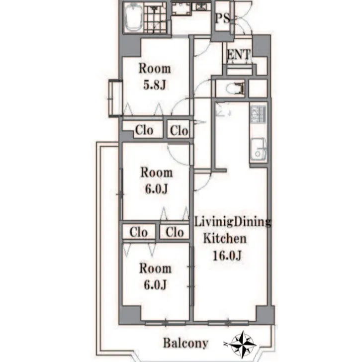 【羽村市・中古マンション|小作駅徒歩9分・角部屋の3LDK】